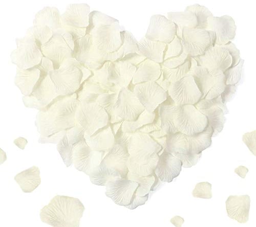 3000 x Wedding Rose Petals, Artificial Silk Rose Petals for Party Decorations Confetti Table Scatter Romantic Valentine's Day (Ivory/Cream)