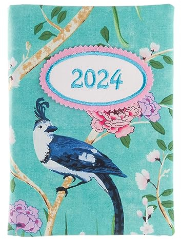 bettina bruder - Kalender Buchkalender 2025 Vogel türkis rosa - Chefplaner Timer Terminplaner DIN A5