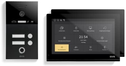 GVS - 2-Familienhaus IP Video Türsprechanlage AVS5549A - Mit 2x10 Zoll Monitor, App, HD-Kamera & Türöffner Funktion (Fingerprint/RFID) - Türklingel Sprechanlage Gegensprechanlage