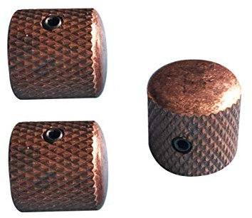 Guyker 3Pcs Guitar Knobs for 6mm Dia. Shaft Pots - Tone and Volume Control Potentiometer Knob Replacement for Electric Guitar or Precision Bass (Antique Bronze)