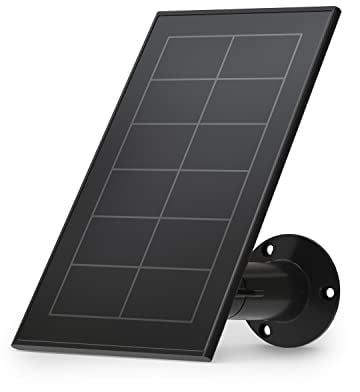 Arlo Panneau Solaire, Câble 2.4m, Noir, Étanche, Compatible Avec Pro 3, Pro 4 (+XL), Pro 5, Floodlight, Ultra 2 (+XL), Go 2, Pour Garder Vos Caméras Chargées 24h/7j - Accessoire Certifie, VMA5600B
