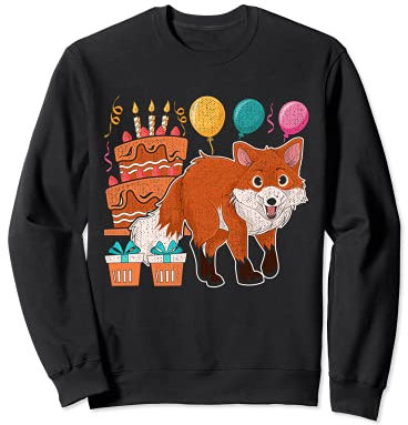 Animaux De La Forêt Gâteau D'Anniversaire Ballons Renard Sweatshirt