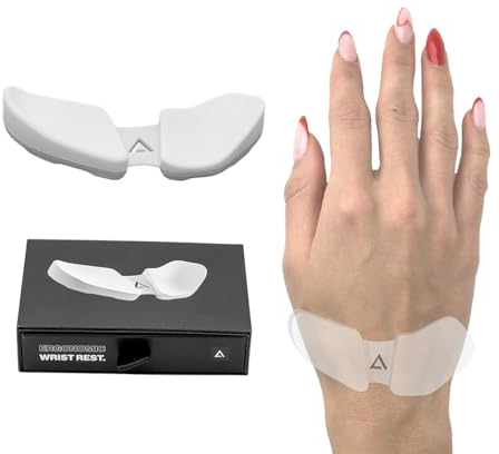 DELTAHUB Carpio 2.0 - ergonomische Handgelenkauflage für Linkshänder, Handgelenkstütze bei Benutzung der PC-Maus, Reduziert Überstreckung, Ermüdung & Handgelenkschmerz, leichtes Gleiten - Small/Weiß