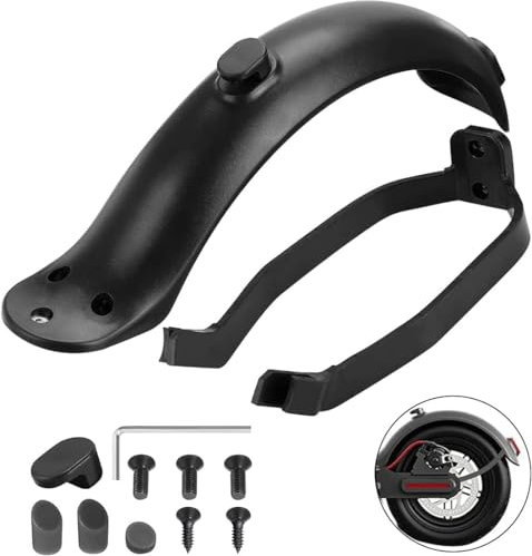 AKOFIC Guardabarros Trasero para Scooter, Guardabarros Adecuado para Xiaomi M365/M365 Pro Scooter Eléctrico con Soporte de Guardabarros, Accesorio de Repuesto con Gancho y Tornillos (Negro)