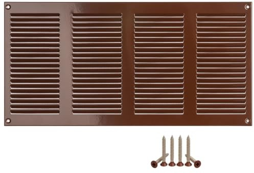 400x200mm Griglie D'Aerazione/Ventilazione in Metallo - Marrone Griglia D'aria con Rete Anti Insetti