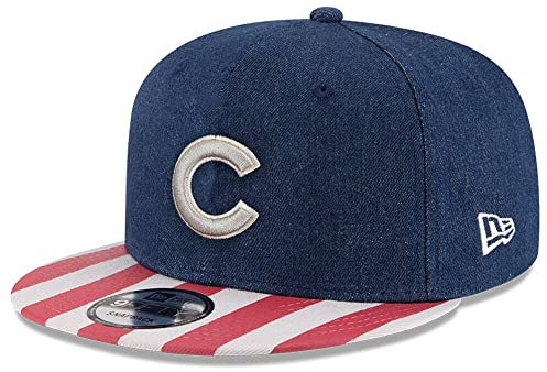 New Era Chicago Cubs 9FIFTY Kappe mit amerikanischer Flagge, Snapback, Rot / Weiß / Blau