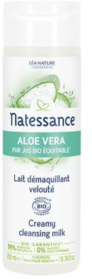 Natessance Aloe Vera Pur Saft Bio Fair Trade Samtige Bio Reinigungsmilch 200 ml