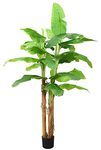 vidaXL Künstlicher Bananenbaum mit Topf Kunstpflanze Kunstbaum Zimmerpflanze Dekopflanze Grünpflanze Künstliche Pflanze Deko 300cm Grün