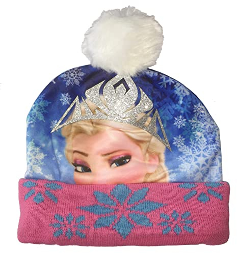 Disney Frozen - die Eiskönigin - Mädchen, Kinder Winter Mütze (52, Rosa)