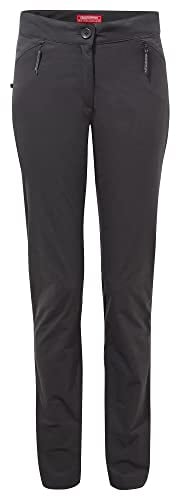 Craghoppers W NosiLife Pro Active Trousers Schwarz - Insektenschützende sonnenschützende Damen Hose, Größe 16 - Regular