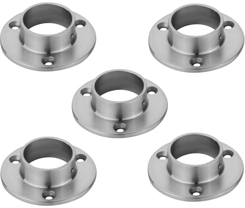 SOTOOLS 5 x Handlaufhalter, Edelstahl, für Rohr Ø 42,4 mm, Wandanschluss | Bodenanker, Rohrflansch/Rohrhalter, Wandanschluss und Bodenmontage.