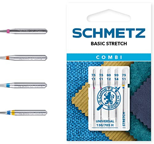 SCHMETZ | Combi-Box Basic Stretch | Sortenmix | 5 Nähmaschinennadeln | 130/705 H V5S | Universal / Stretch