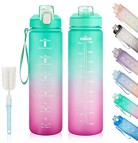 YC Kitchen Trinkflasche 1L – Wasserflasche 1L, auslaufsichere und BPA-freie Trinkflasche sport - Wasserflasche für Sport, Fitness, Kinder, Schule, Uni, Fahrrad, Outdoor