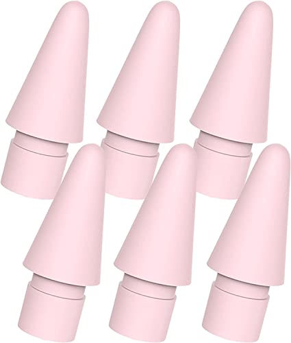 [6pcs] Tucana Pen Tips Compatible for Apple iPad Pencil 1st & 2nd Generation (Pink)