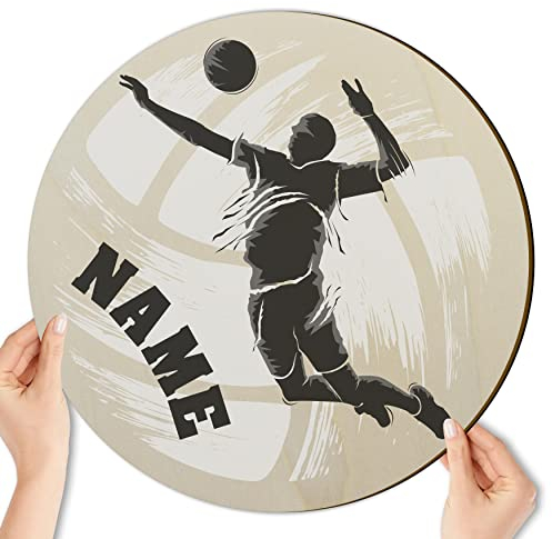 Handball Geschenke I LED Wanddeko aus Holz personalisiert mit Digitaldruck I Deko Zimmer