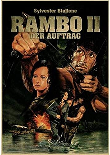 Poster Rambo Vintage Filmplakat, Wandkunst, Bilder, Leinwand, Malerei, Dekor, Kunstposter Und Drucke, Heimdekoration 50X70Cm Kein Rahmen