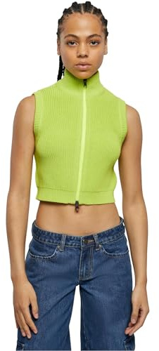 Urban Classics Damen Weste Ladies Short Knit Vest frozenyellow S