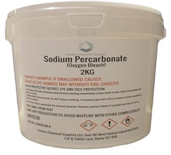 Customchem 2KG - Sodium Percarbonate Pure Granular Coated Oxygen Bleach Cleaner Stain Remover