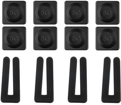 PATIKIL Ceiling Fan Blade Balancing Kit, 4 Sets Include 4Pcs Plastic Balancing Clips and 8Pcs Metal Self-adhesive 5G Weight for Ceiling Fan, Black/Black