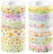 CC HOME Frühling Washi Tape 12 Rollen, 15mm Blume Schmetterling Washi Tape Set, Masking Tape Dekorative Papier Aufkleber zum Verpacken von Geschenken, DIY Kunst Handwerk