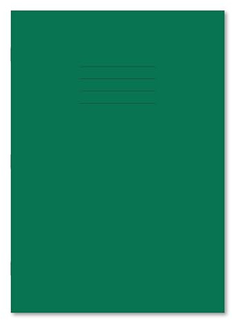 Hamelin A4 Exercise Book Stapled, Ruled with Margin, Header & Footer, 64 Page, Dark Green, 50 Pack