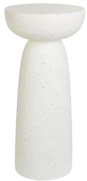 Beliani Beistelltisch Beton und Glasfaser Creme weiß Terrazzo Optik rund ⌀ 33 cm Cadini