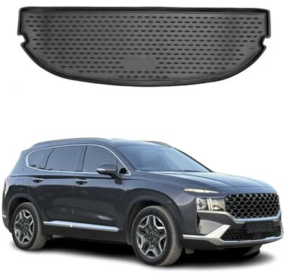 OMAC Kofferraumwanne für Hyundai Santa Fe 2017-2021 TPE Schwarz | Kofferraummatte, Laderaumwanne, Allwetter, fahrzeugspezifisches Produkt, Antirutsch, 3D-Passform, wasserdicht