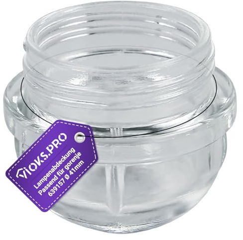 Viоks.pro Kalotte 41 mm Ø Cubierta para lámpara de horno atornillable, repuesto para horno Gorenje 639157 – Cristal de repuesto para horno – Bombilla para hornos y estufas de repuesto