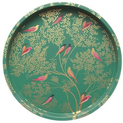 Elite Tins Sara Miller - Green Birds Deep Well Tray 300mm(d)