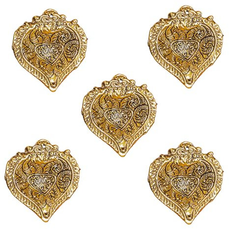 Wonder Care Öllampen aus Metall und Gold, Diwali-Diya-Lampe für Pooja, indisches Dekor, Weihnachtsdekoration, Pooja-Artikel, Weihnachtsdekoration für den Innenbereich