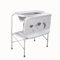 BATHBY | Bañera bebé con patas Multifuncional5en 1: Plegable con Soporte, Cambiador, Bandejas Organizadoras, Desagüe con Tubo y Soporte para Ducha (Gris Standard)