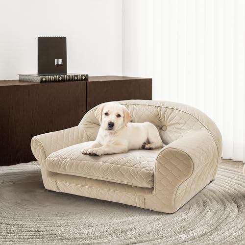 LELEFIDO Hundesofa, luxuriöse Haustiercouch mit abnehmbarem Bezug, weiche und bequeme Hundebettmatte für kleine und mittelgroße Hunde oder Katzen