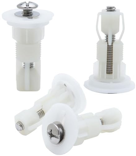 4PCS Toilet Seat Screws Set - Heavy-Duty Top Fix Hinges with Rubber Expandable Bolts for Toilet Seat Installation - Universal Fit for Most Toilets - Easy DIY Replacement Kit