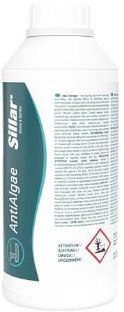 Sillar Flüssiger Algenvernichter 0,5L – Desinfektionsmittel für Pools, Springbrunnen & Teiche ohne Fischbesatz – gegen Algen, Biofilme, Bakterien & Pilze – wasserklärend & Nicht schäumend