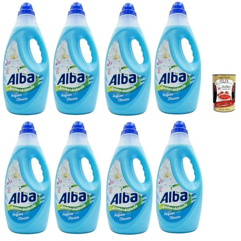 Italian Gourmet Ammorbidente Classic Weichspüler, 33 Wäschen 8 x 1850ml | Profumo fresco e morbidezza, pflegt Fasern und erleichtert das Bügeln im, Gesamtnettogewicht 14,8 L + Kostenlos Polpa 400g