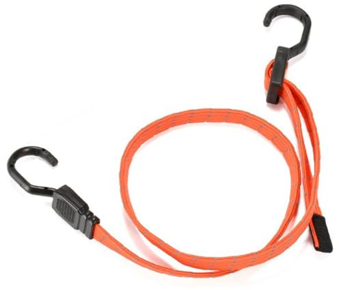 Aniyan 4er Set Verstellbar Spanngummi mit Haken – Reflektierender Elastischer Gepäckspanner mit Metallhaken, Flach Expander Seil 100cm für Motorrad, Fahrrad, Camping & Transport (Orange)
