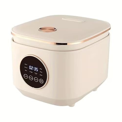 Arrocera Eléctrica Multifunción 5L, 900W, Inteligente con Revestimiento Antiadherente, Cocción Automática, Ideal para 1-6 Personas, Color Beige, Don Feliz