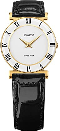 JOWISSA Weiss/Gold/Schwarz Roma Schweizer Damenuhr J2.028.M