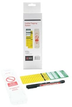 Ladder Inspection Tagging Kit Contains 10 x Holders - 10 x Polypropylene Inserts - 1 x Pen