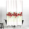 Rideau de douche textile ultra fin Motif coquelicots Blanc/vert/rouge 120 x 200 cm Avec anneaux de qualité 120 x 200 cm