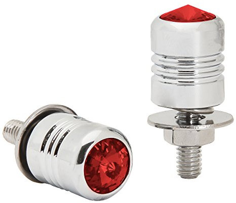 Grand General 50635 Kennzeichenverschluss, Chrom, Aluminium, mit rotem Kristall