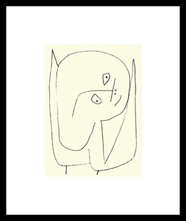 Germanposters Paul Klee Engel voller Hoffnung Poster Kunstdruck Siebdruck Bild im Alu Rahmen in schwarz 60x50cm