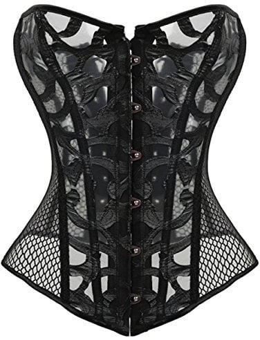 KUOSE Damen Schwarz Weiß Body Shaper Vollbrust Corsage Top Übergrößen Schwarz EUR(38-40)XL