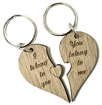 Manta Makes I Love You Heart Couple Key Chain Ring Keyring Lover Gift Engraved - Perfect for Valentine's Day, Wedding, Anniversary, Birthday, Christmas, Couples