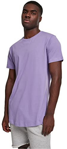 Urban Classics Men's Shaped Long T-Shirt, lavender, Large (Manufacturer Size: L)