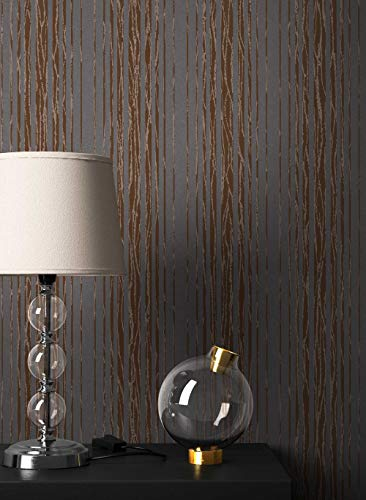 NEWROOM Tapete Braun Streifen Linien Modern Vliestapete Vlies moderne Design Optik Streifentapete Landhaus inkl. Tapezier Ratgeber