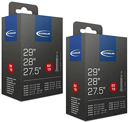 Schwalbe SV19 Schlauch 27,5 (650b) 29er x 3,8-2,35 Zoll Presta-Ventil, 2 Stück