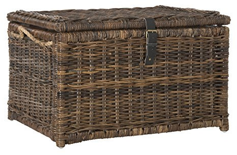 happimess HPM9001B Caden 76-cm Wicker Storage Trunk for Home, Bedroom, Living Room, Hallway, Brown