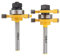 2Pcs Tongue and Groove Router Bit Set 1/4 Shank, SellyOak Tongue Groove Router Bit, 3 Teeth Adjustable T Shape for Doors, Drawers, Shelves & More