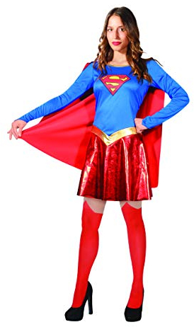 Ciao- Supergirl costume disguise fancy dress girl woman adult official DC Comics (Size M), Blau/Rot